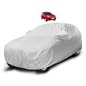Auto Hub Waterproof Car Cover Compatible with Figoo with Mirror Pocket, Soft Cotton Lining, Waterproof Figoo Car Cover- Metallic Silver
