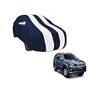 Auto Hub Car Cover Compatible with Fortuner (Model : 2005-2016) with Mirror Pocket, Water Resistant, Triple Stitched, Fortuner Car Cover- Navy-White