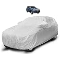 Auto Hub Waterproof Car Cover Compatible with Fortuner (Model - 2005-2016) with Mirror Pocket, Soft Cotton Lining, Waterproof Fortuner Car Cover- Metallic Silver