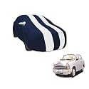 Auto Hub Car Cover Compatible with Hindustan Ambassador with Mirror Pocket, Water Resistant, Triple Stitched, Ambassador Car Cover- Navy-White