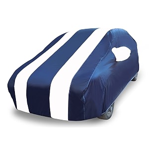 auto hub car cover compatible with amaze model 2013-2017 with mirror pocket water resistant triple stitched amaze car cover- navy-white