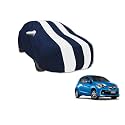 Auto Hub Car Cover Compatible with Brio with Mirror Pocket, Water Resistant, Triple Stitched, Brio Car Cover- Navy-White