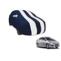 Auto Hub Car Cover Compatible with City (Model: 2020 - Till Date) with Mirror Pocket, Water Resistant, Triple Stitched, City Car Cover- Navy-White