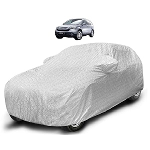 auto hub waterproof car cover compatible with cr-v with mirror pocket soft cotton lining waterproof cr-v car cover- metallic silver