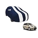 Auto Hub Car Cover Compatible with Mobilio with Mirror Pocket, Water Resistant, Triple Stitched, Mobilio Car Cover- Navy-White