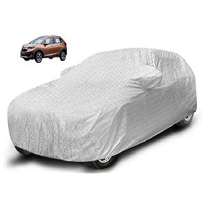 auto hub waterproof car cover compatible with wr-v with mirror pocket soft cotton lining waterproof wr-v car cover- metallic silver