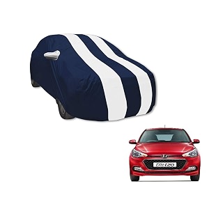 auto hub car cover compatible with hyundai elite i20 with mirror pocket water resistant triple stitched elite i20 car cover- navy-white