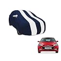 Auto Hub Car Cover Compatible with Hyundai Elite I20 with Mirror Pocket, Water Resistant, Triple Stitched, Elite I20 Car Cover- Navy-White