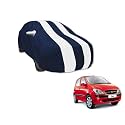 Auto Hub Car Cover Compatible with Hyundai Getz with Mirror Pocket, Water Resistant, Triple Stitched, Getz Car Cover- Navy-White