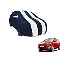 Auto Hub Car Cover Compatible with Hyundai I20 (Model : 2008-2019) with Mirror Pocket, Water Resistant, Triple Stitched, I20 Car Cover- Navy-White