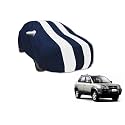 Auto Hub Car Cover Compatible with Hyundai Tucson with Mirror Pocket, Water Resistant, Triple Stitched, Tucson Car Cover- Navy-White