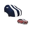Auto Hub Car Cover Compatible with Hyundai Verna (Model : 2017-2022) with Mirror Pocket, Water Resistant, Triple Stitched, Verna Car Cover- Navy-White