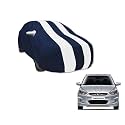 Auto Hub Car Cover Compatible with Hyundai Verna (Model : 2010-2016) with Mirror Pocket, Water Resistant, Triple Stitched, Verna Car Cover- Navy-White