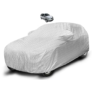 auto hub waterproof car cover compatible with tata indigo marina with mirror pocket soft cotton lining waterproof indigo marina car cover- metallic silver