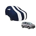 Auto Hub Car Cover Compatible with Innova Crysta with Mirror Pocket, Water Resistant, Triple Stitched, Innova Crysta Car Cover- Navy-White