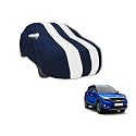 Auto Hub Car Cover Compatible with Kia Seltos (Model-2019-2025) with Mirror Pocket, Weather Proof, Triple Stitched, Seltos Car Cover- Navy-White