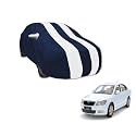 Auto Hub Car Cover Compatible with with Laura with Mirror Pocket, Water Resistant, Triple Stitched, Laura Car Cover- Navy-White