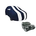 Auto Hub Car Cover Compatible with Mahindra Scorpio Old (2006-2015) with Mirror Pocket, Water Resistant, Triple Stitched, Scorpio Car Cover- Navy-White