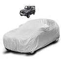 Auto Hub Waterproof Car Cover Compatible with Mahindra Thar New with Mirror Pocket, Soft Cotton Lining, Waterproof Thar Car Cover- Metallic Silver