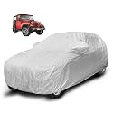 Auto Hub Waterproof Car Cover Compatible with Mahindra Thar Old with Mirror Pocket, Soft Cotton Lining, Waterproof Thar Car Cover- Metallic Silver