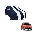 Auto Hub Car Cover Compatible with Mahindra XUV 300 with Mirror Pocket, Water Resistant, Triple Stitched, XUV 300 Car Cover- Navy-White