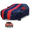 Auto Hub Car Cover Compatible with Mahindra XUV 300 with Mirror Pocket, Weather Proof, Triple Stitched, XUV 300 Car Cover- Navy-Red