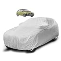Auto Hub Waterproof Car Cover Compatible with Maruti 800 with Mirror Pocket, Soft Cotton Lining, Waterproof 800 Car Cover- Metallic Silver