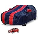 Auto Hub Car Cover Compatible with Maruti Alto 800 Old with Mirror Pocket, Weather Proof, Triple Stitched, Alto 800 Car Cover- Navy-Red