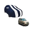 Auto Hub Car Cover Compatible with Maruti Alto with Mirror Pocket, Water Resistant, Triple Stitched, Alto Car Cover- Navy-White