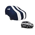 Auto Hub Car Cover Compatible with Maruti Baleno with Mirror Pocket, Weather Proof, Triple Stitched, Baleno Car Cover- Navy-White