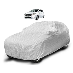 auto hub waterproof car cover compatible with maruti celerio with mirror pocket soft cotton lining waterproof celerio car cover- metallic silver