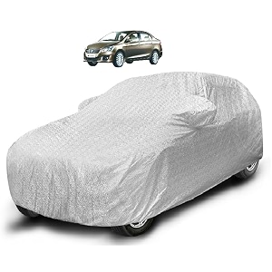 auto hub waterproof car cover compatible with maruti ciaz with mirror pocket soft cotton lining waterproof ciaz car cover- metallic silver