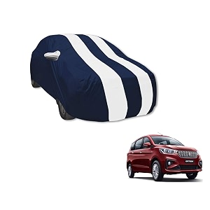 auto hub car cover compatible with maruti ertiga model  2019-till date with mirror pocket water resistant triple stitched ertiga car cover- navy-white