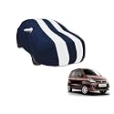 Auto Hub Car Cover Compatible with Maruti Estilo with Mirror Pocket, Water Resistant, Triple Stitched, Estilo Car Cover- Navy-White