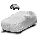 Auto Hub Waterproof Car Cover Compatible with Maruti Gypsy with Mirror Pocket, Soft Cotton Lining, Waterproof Gypsy Car Cover- Metallic Silver