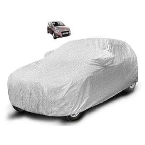 auto hub waterproof car cover compatible with maruti a-star with mirror pocket soft cotton lining waterproof a-star car cover- metallic silver