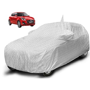 auto hub waterproof car cover compatible with maruti swift model  2018-till date car cover with mirror pocket and soft cotton lining swift car body cover waterproof silver