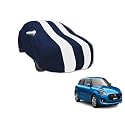 Auto Hub Car Cover Compatible with Maruti Swift (Model : 2018-Till Date) with Mirror Pocket, Weather Proof, Triple Stitched, Swift Car Cover- Navy-White