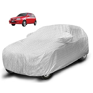 auto hub waterproof car cover compatible with maruti zen with mirror pocket soft cotton lining waterproof zen car cover- metallic silver