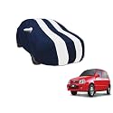Auto Hub Car Cover Compatible with Maruti Zen with Mirror Pocket, Water Resistant, Triple Stitched, Zen Car Cover- Navy-White