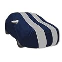 Auto Hub Car Cover Compatible with Maruti Swift Dzire (Model : 2008-2016) with Mirror Pocket, Water Resistant, Triple Stitched, Swift Dzire Car Cover- Navy-Silver