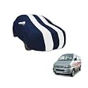 Auto Hub Car Cover Compatible with Maruti Versa with Mirror Pocket, Water Resistant, Triple Stitched, Versa Car Cover- Navy-White