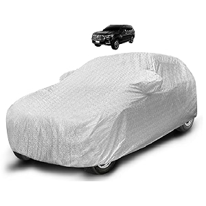 auto hub waterproof car cover compatible with mg gloster with mirror pocket soft cotton lining waterproof gloster car cover- metallic silver