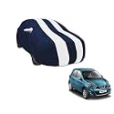 Auto Hub Car Cover Compatible with Micra with Mirror Pocket, Water Resistant, Triple Stitched, Micra Car Cover- Navy-White