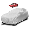 Auto Hub Waterproof Car Cover Compatible with Mitsubishi Lancer with Mirror Pocket, Soft Cotton Lining, Waterproof Lancer Car Cover- Metallic Silver