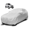 Auto Hub Waterproof Car Cover Compatible with Mitsubishi Pajero with Mirror Pocket, Soft Cotton Lining, Waterproof Pajero Car Cover- Metallic Silver