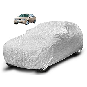auto hub waterproof car cover compatible with chevrolet optra with mirror pocket soft cotton lining waterproof optra car cover- metallic silver