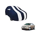 Auto Hub Car Cover Compatible with Chevrolet Optra with Mirror Pocket, Water Resistant, Triple Stitched, Optra Car Cover- Navy-White