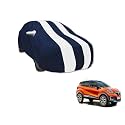 Auto Hub Car Cover Compatible with Renault Captur with Mirror Pocket, Water Resistant, Triple Stitched, Captur Car Cover- Navy-White
