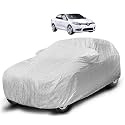 Auto Hub Waterproof Car Cover Compatible with Fluence with Mirror Pocket, Soft Cotton Lining, Waterproof Fluence Car Cover- Metallic Silver